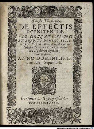 Theses Theologicae, De Effectis Poenitentiae
