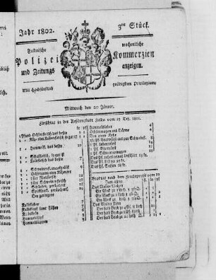 3tes Stück, Ausgabe vom 20. Januar 1802