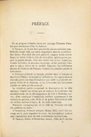 Étude sur Préneste, ville du Latium