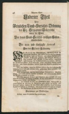 Der neun und fünfzigste Articul Von der GOttes-Lästerung.