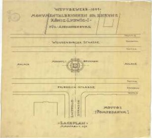 Pfann, Paul; Aschaffenburg; Ludwigsbrunnen - Lageplan