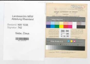 Entnazifizierung Claus Siebe , geb. 03.04.1905 (Staatsanwalt)