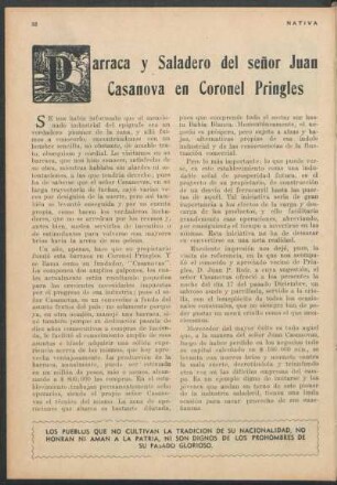 Barraca y Saladero del señor Juan Casanova en Coronel Pringles