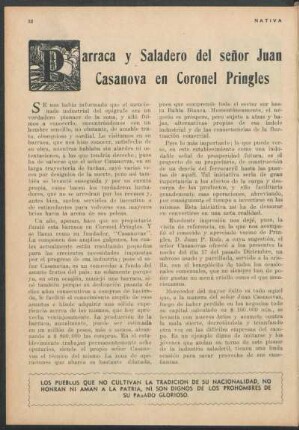 Barraca y Saladero del señor Juan Casanova en Coronel Pringles