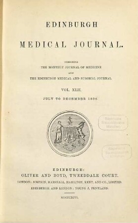 Edinburgh medical journal. 42. 1896