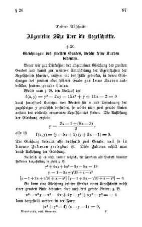 Dritter Abschnitt. Allgemeine Sätze über die Kegelschnitte.