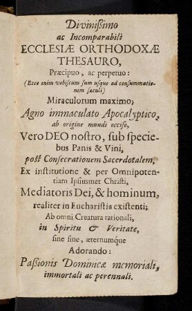 3r-5r, Divinißimo ac Incomparabili Ecclesiae Orthodoxae ...