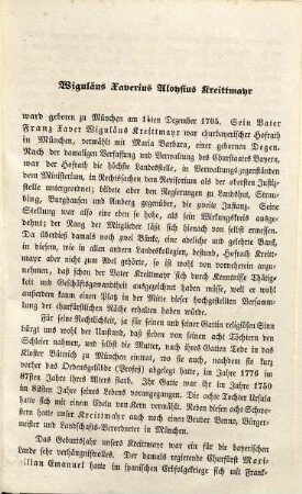 Leben und Wirken des Wiguläus Xaverius Aloysius Freiherrn von Kreittmayr, Churbayerischen geheimen Staats-Kanzlers und Obersten-Lehenprobstes