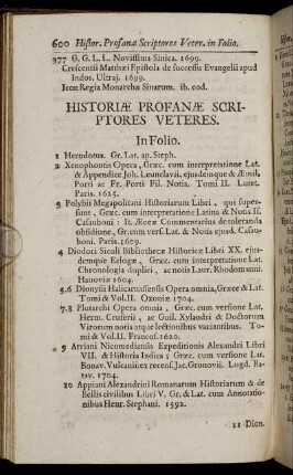 Historiæ Profanæ Scriptores Veteres.