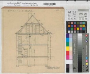 Münster (Münster) Wohnhäuser Ulrichstraße 3-4 Schnitt 1923 1 : 50 33 x 31 Zeichnung Westfälische Heimstätte Wohnungsgesellschaft Münsterland