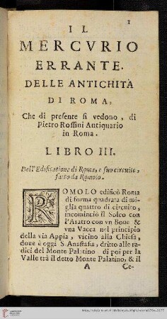 Il Mercvrio errante delle Antichità di Roma [...] Libro III.