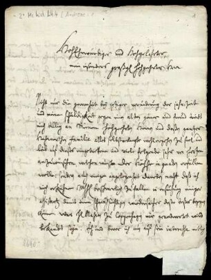 Brief von Samuel Andreae an Friedrich Lucae