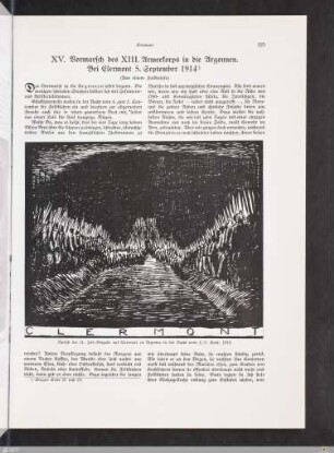 XV. Vormarsch des XIII. Armeekorps in die Argonnen. Bei Clermont 5. September 1914