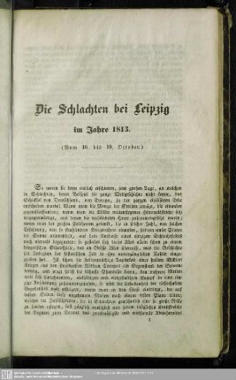 Die Schlacht bei Leipzig im Jahre 1813 : Vom 16. bis 19. October