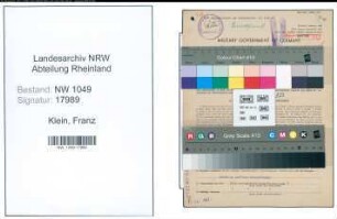 Entnazifizierung Franz Klein , geb. 19.03.1891 (Ansager)