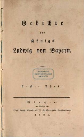 Gedichte des Königs Ludwig von Bayern, 1