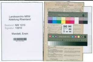 Entnazifizierung Erwin Wandelt , geb. 31.07.1912 (Schreiner)