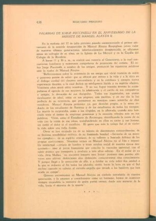 Palabras de Jorge Puccinelli en el aniversario de la muerte de Manuel Alayza R.