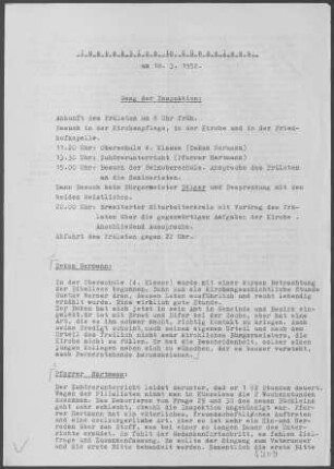 Künzelsau mit Gaisbach, Garnberg, Künsbach, Morsbach, Scheurachshof, Amrichshausen und Nagelsberg: Inspektionsbericht 1952