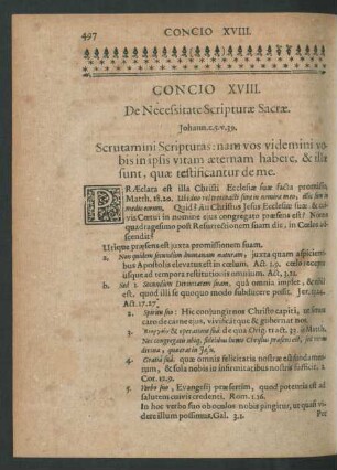 Concio XVIII. De Necessitate Scripturae Sacrae.