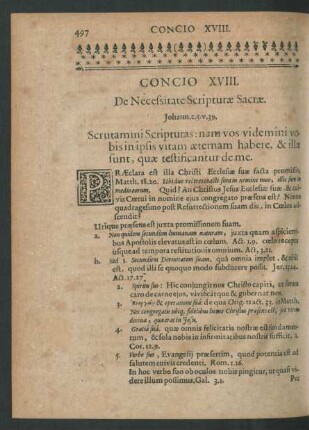 Concio XVIII. De Necessitate Scripturae Sacrae.