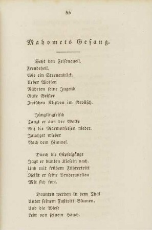 Mahomets Gesang.