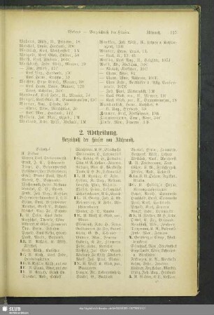 2. Abtheilung. Häuserbuch : 2. Abtheilung. Verzeichniß der Häuser von Altchemnitz