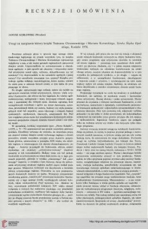 Uwagi na marginesie lektury książki Tadeusza Chrzanowskiego i Mariana Korneckiego, Sztuka Śląska Opolskiego, Kraków 1974