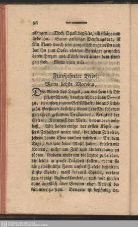Funfzehnter Brief