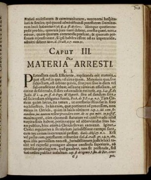 Caput III. De Materia Arresti.