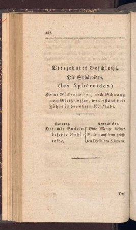 Vierzehntes Geschlecht. Die Sphäroiden