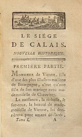 Le siège de Calais : nouvelle historique. 1