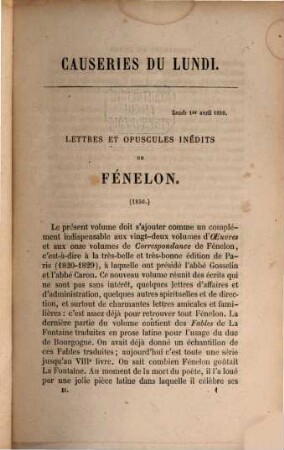 Causeries du lundi, 2