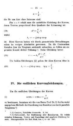 IV. Die unendlichen Kurvengleichungen.