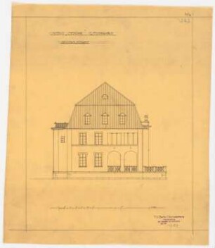 Villa Dr. Richard Schöne, Berlin-Grunewald: Aufriss Rückansicht 1:100