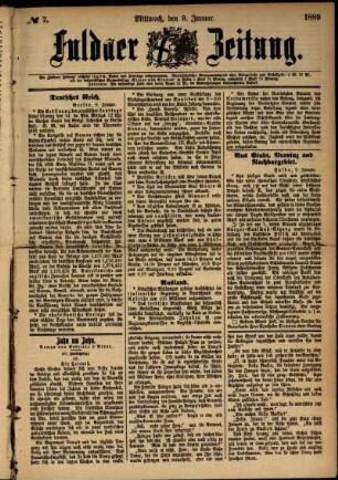 Ausgabe vom Mittwoch, den 09. Januar 1889.