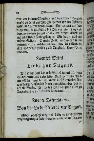 Zweytes Mittel. Liebe zur Tugend.