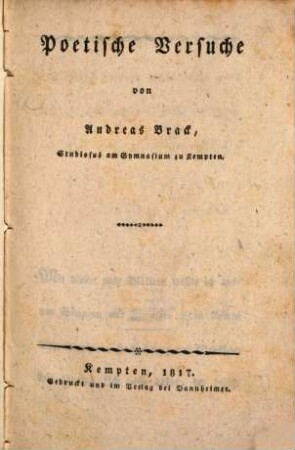 Poetische Versuche