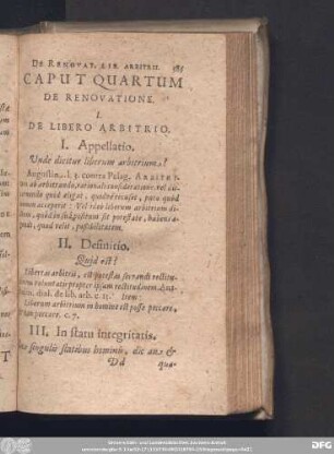 Caput Quartum De Renovatione