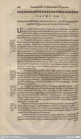 Caput XIII. Fundamenta Mathematica Catoptrico dioptrica projectionis quarum imaginim et figurarum proferuntur et declarantur.