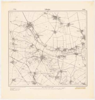 Regionalplanung Bitterfeld-Delitzsch (?): Planungsunterlage Messtischkarte 1907, Teilblatt 2459 (Löbejün), 1:25000