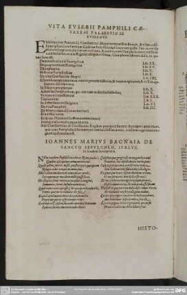 Joannes Marius Bagnaia De Sancto Sepulchro, Italus in laudem interpretis