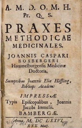 Praxes methodicae medicinales