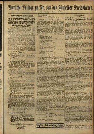 Zweite Ausgabe vom Samstag, den 22. Dezember 1917.