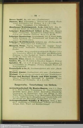 Baugewerbe, Verarbeitung von Steinen