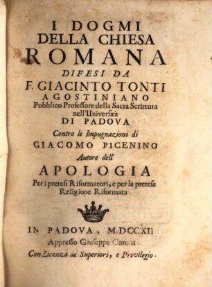 I Dogmi della chiesa romana