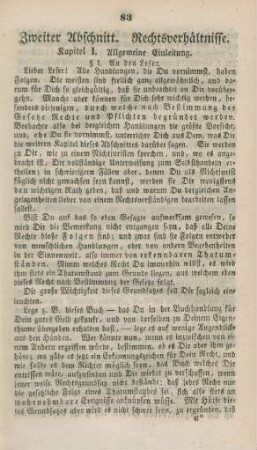 Zweiter Abschnitt. Rechtsverhältnisse