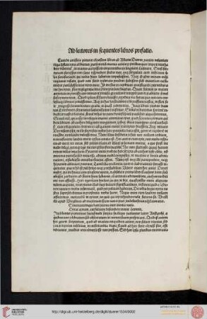 Ad lectores in sequentes libros prefatio