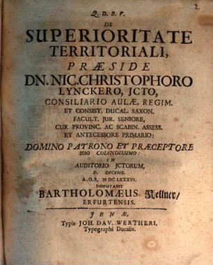 De superioritate territoriali