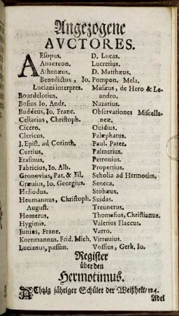 Angezogene Auctores.
